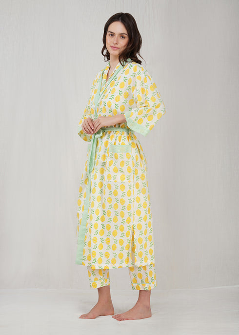 Women's Summer Loungewear Gown - Lemon